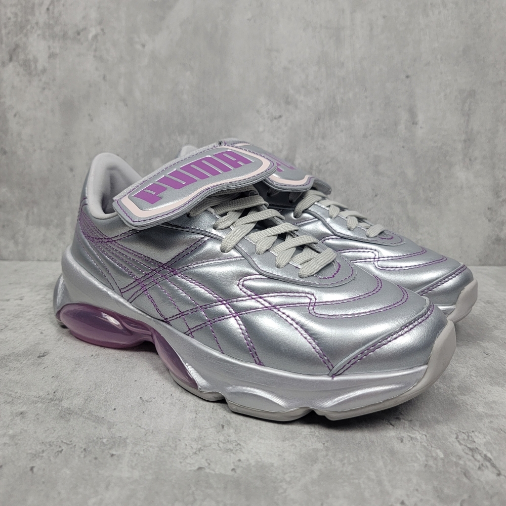 Puma Silver and Purple Athletic Shoes